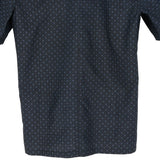 着物リメイクシャツ ダークネイビー・小紋様 大島紬 L26-02