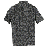 着物リメイクシャツ グレー・亀甲柄 大島紬 L26-03