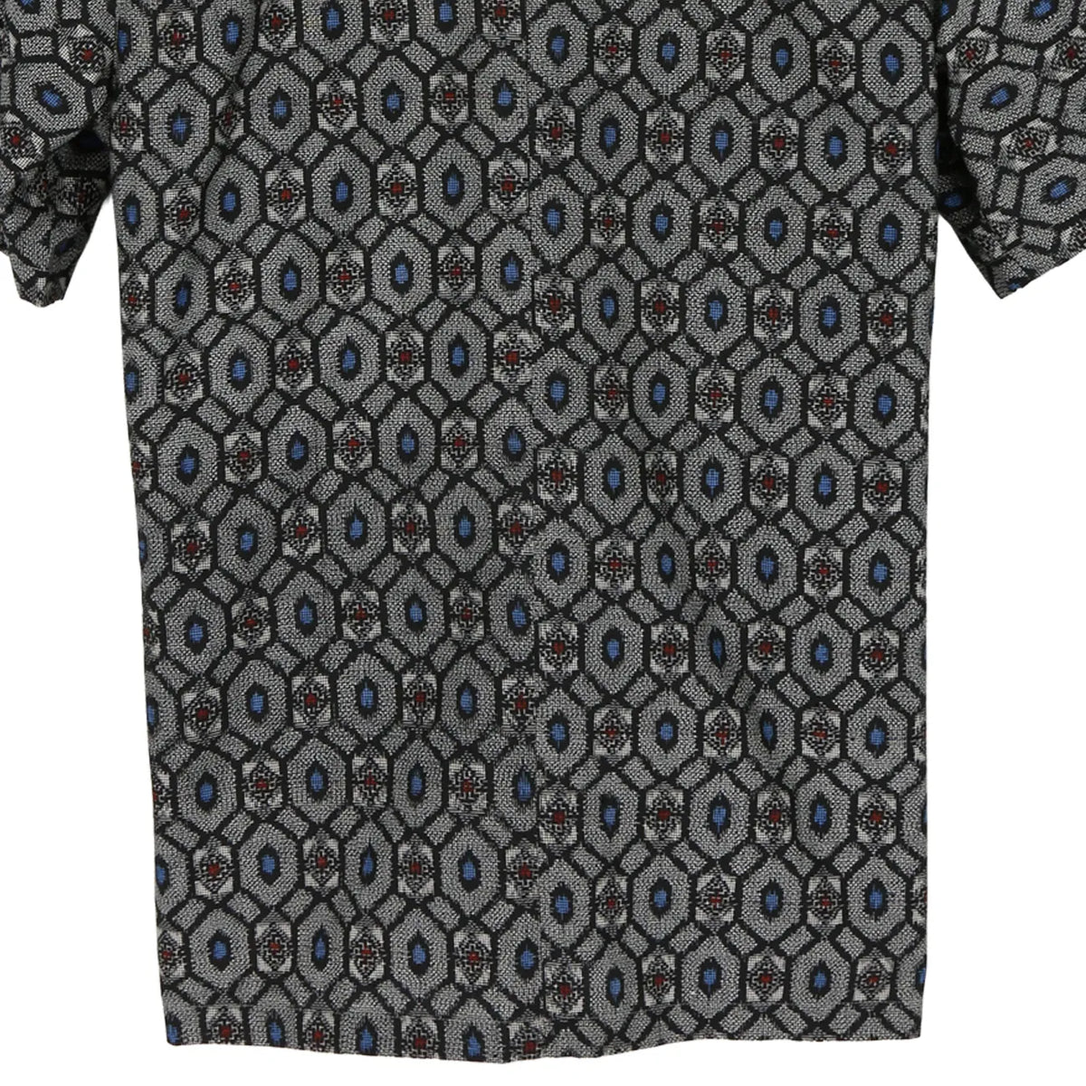 着物リメイクシャツ グレー・亀甲柄 大島紬 L26-03｜FAR EAST FABRIC