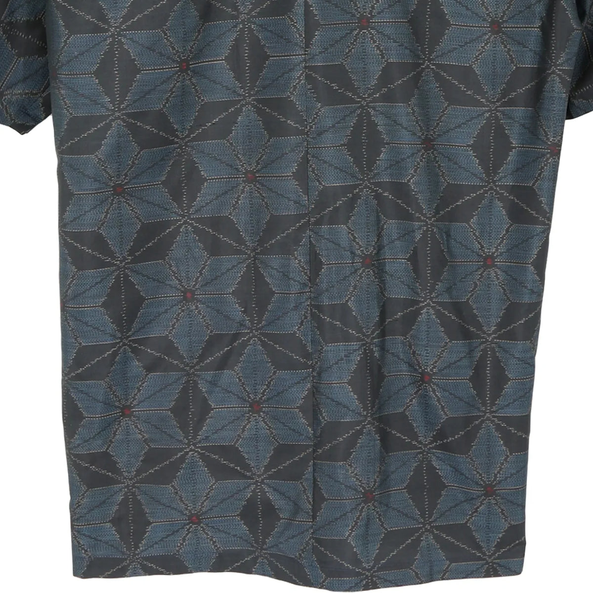 着物シャツ ネイビー・麻の葉模様 大島紬 XL23-73|FAR EAST FABRIC 着物シャツ ネイビー・麻の葉模様 大島紬 XL23-73|FAR EAST FABRIC