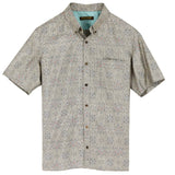 着物リメイクシャツ アイボリー・花紋様 大島紬 XL26-01