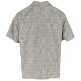 着物リメイクシャツ アイボリー・花紋様 大島紬 XL26-01